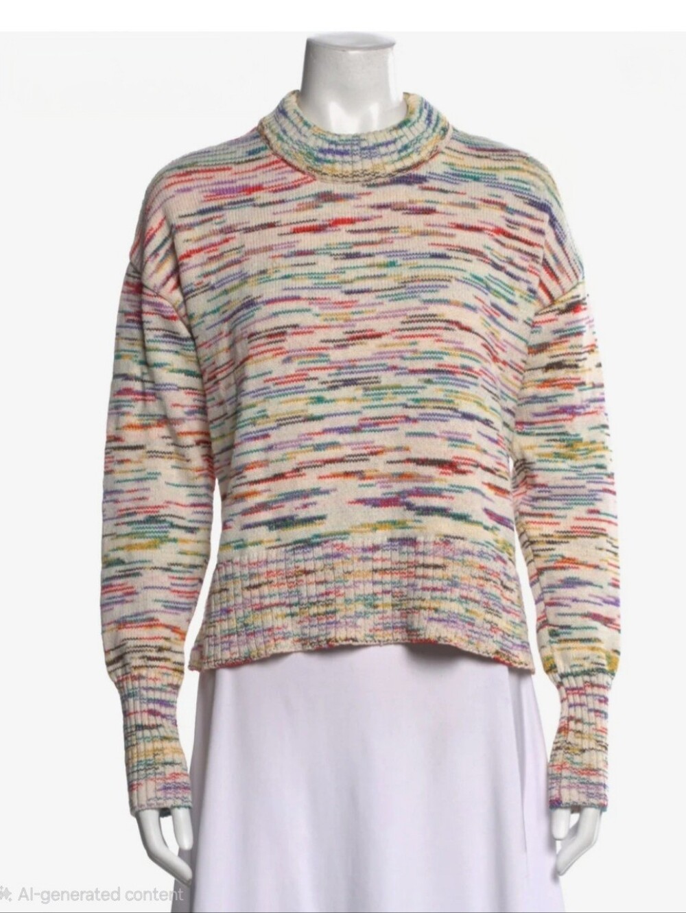 Veronica Beard Striped Organic Cotton Mock Neck Sweater